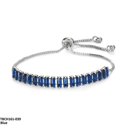 TBCH161 WKO Baguette Cut Tennis Hand Bracelet Adjustable