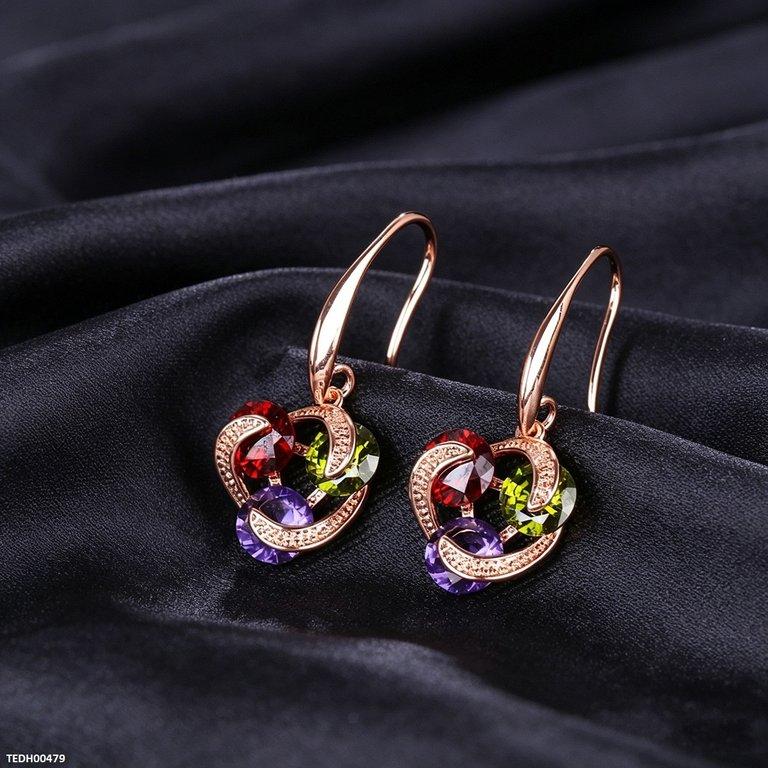 TEDH00479 BYJ Multi Zircon Stone Drop Earrings - TEDH