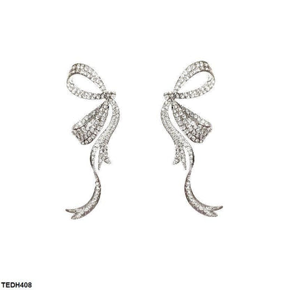 TEDH408 YQG Bow Style Tale Drop Earrings