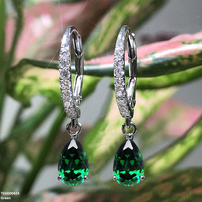 TEHH00424 CSH Sterling Tear Drop Hoops pair - TEHH