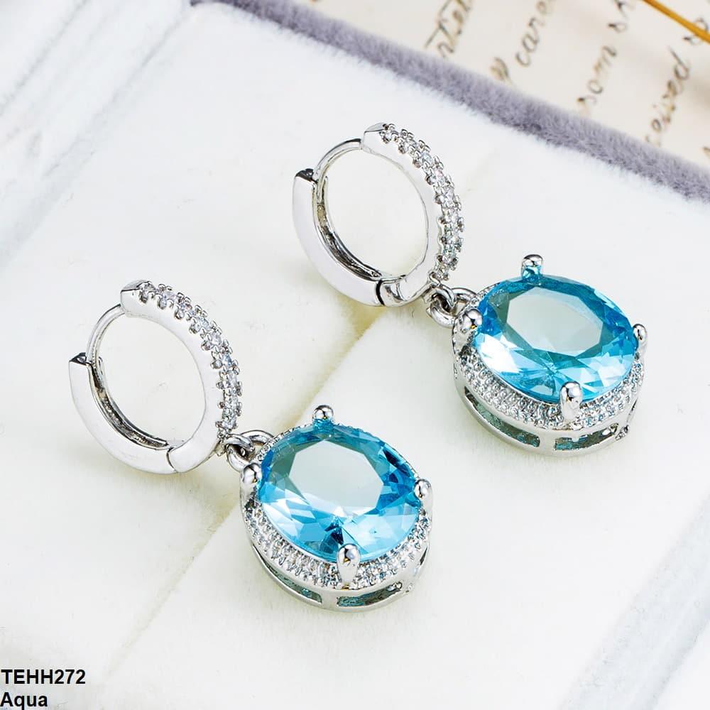 TEHH272 YLE Oval Drop Ear Hoops Pair