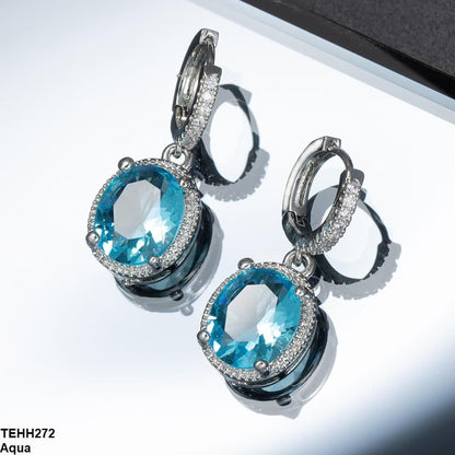 TEHH272 YLE Oval Drop Ear Hoops Pair