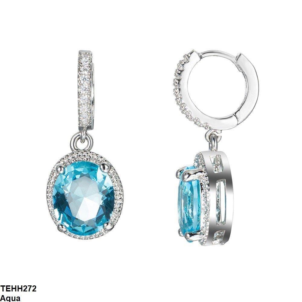 TEHH272 YLE Oval Drop Ear Hoops Pair