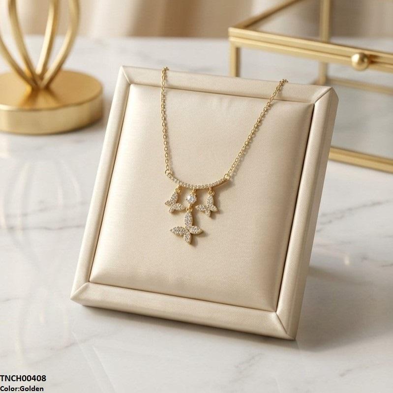 TNCH00408 TNR Stainless Steel Zircon Butterfly Necklace  - TNCH