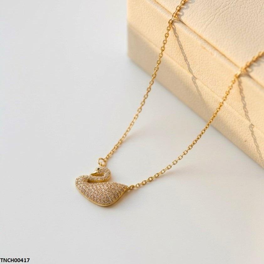 TNCH00417 TNR Stainless Steel Zircon Duck Necklace  - TNCH