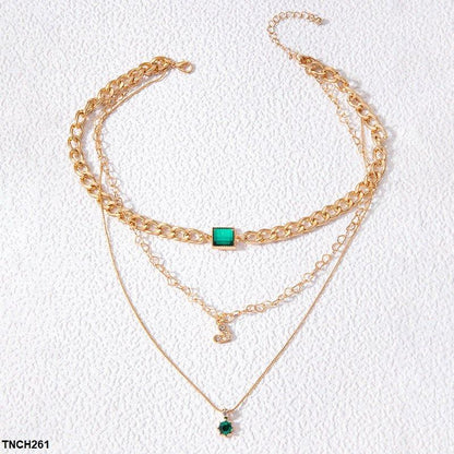 TNCH261 YYE Square/Heart Star Link Necklace
