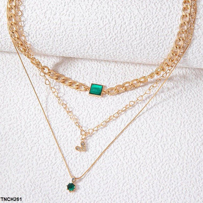 TNCH261 YYE Square/Heart Star Link Necklace