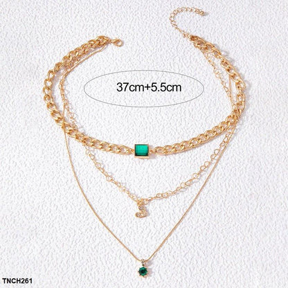TNCH261 YYE Square/Heart Star Link Necklace