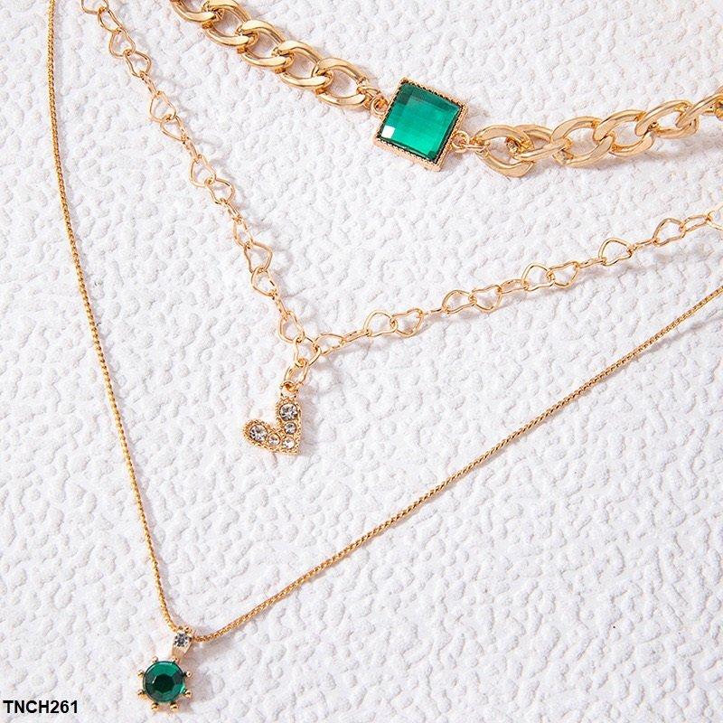 TNCH261 YYE Square/Heart Star Link Necklace