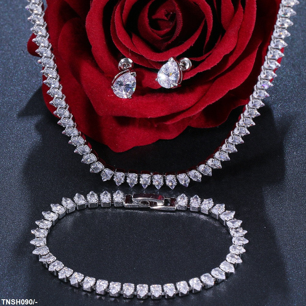 TNSH090 BYJ Pear Shape Necklace Set