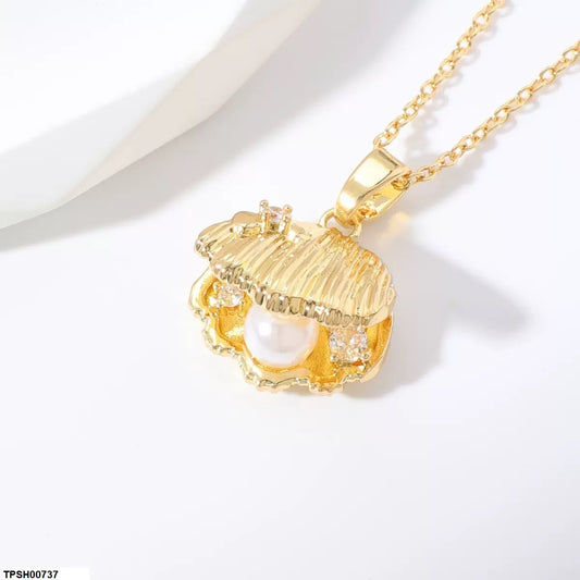 TPSH00737 WKO Shell Drop Pendant With Chain - TPSH