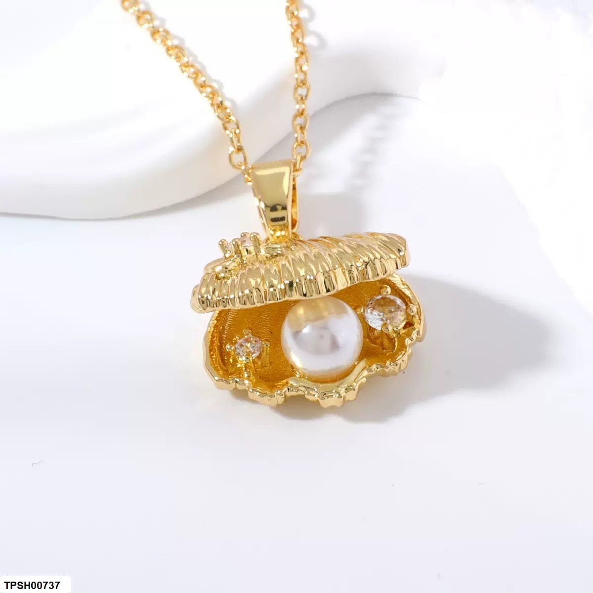 TPSH00737 WKO Shell Drop Pendant With Chain - TPSH
