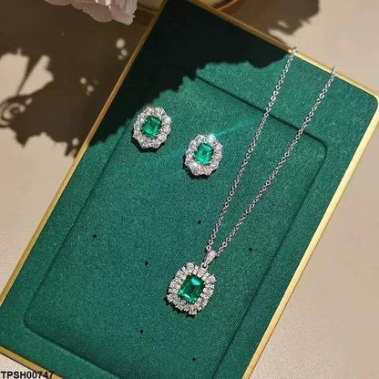 TPSH00747 CJD Rectangle/Tear Pendant Set - TPSH