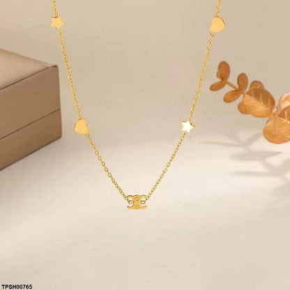 TPSH00765 DGF Stainless Steel Heart/H Pendent - TPSH