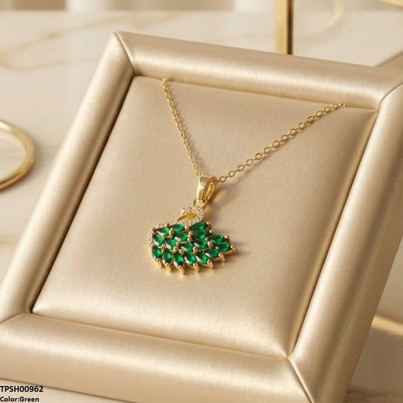 TPSH00962 TNR Stainless Steel Zircon Duck Pendant - TPSH