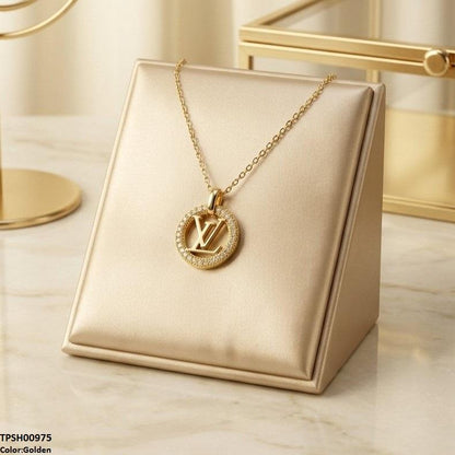 TPSH00975 TNR Stainless Steel Zircon Round Pendant - TPSH