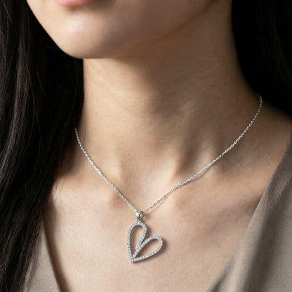 TPSH00982  TNR Stainless Steel Zircon Heart Pendant - TPSH