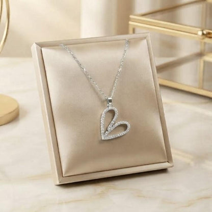 TPSH00982  TNR Stainless Steel Zircon Heart Pendant - TPSH
