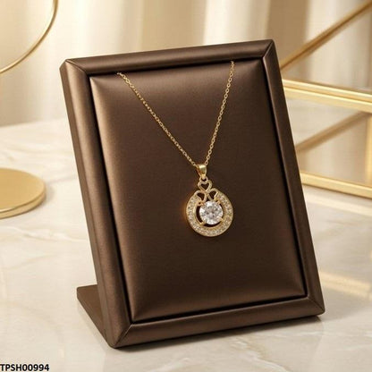 TPSH00994 TNR Stainless Steel Zircon Heart/Round Pendant - TPSH