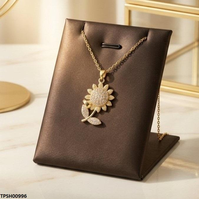 TPSH00996 TNR Stainless Steel Zircon SunFlower Pendant - TPSH