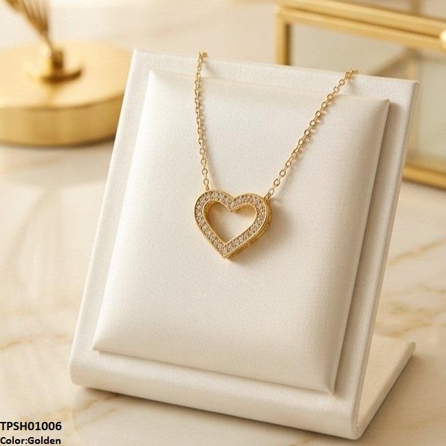 TPSH01006 TNR Stainless Steel Zircon Heart  Pendant - TPSH