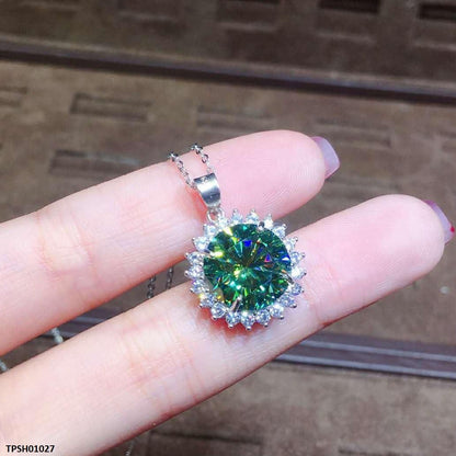 TPSH01027 KRL Round Green Stone ZIRCON Pendant - TPSH