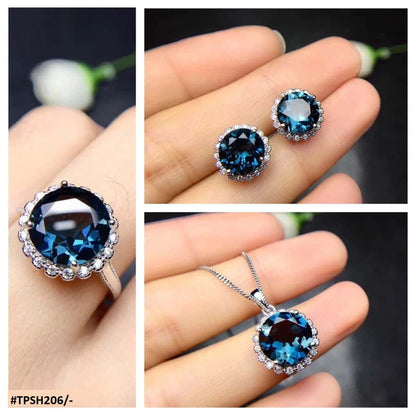 TPSH206 GWH Round ZIRCON  Pendant Set