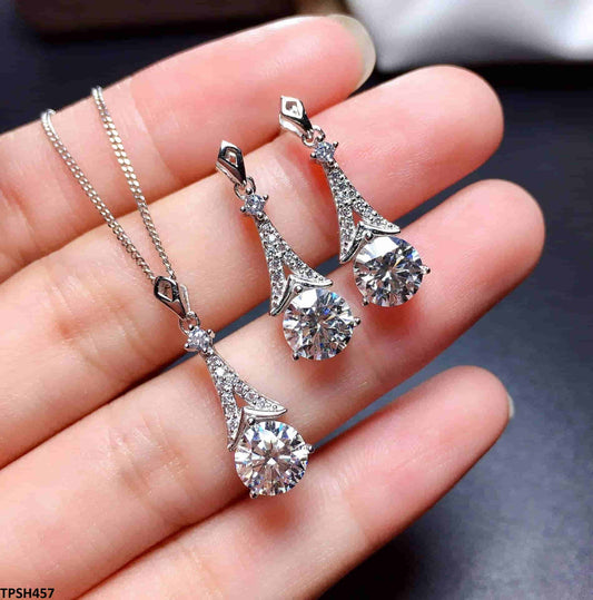 TPSH457 GWH Round Pendalolum ZIRCON Pendant Set
