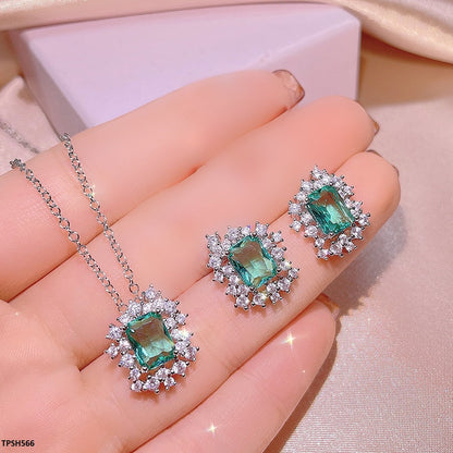 TPSH566 KYC Flower ZIRCON Pendent Set