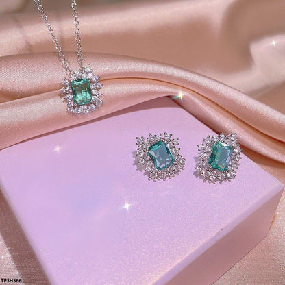 TPSH566 KYC Flower ZIRCON Pendent Set