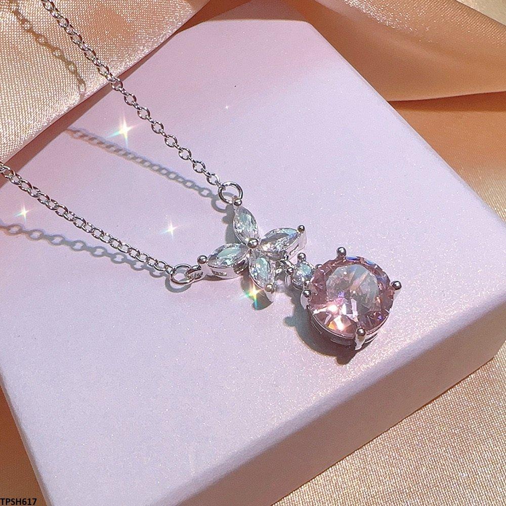 TPSH617 KYC Marquise Round Drop ZIRCON Pendant Set