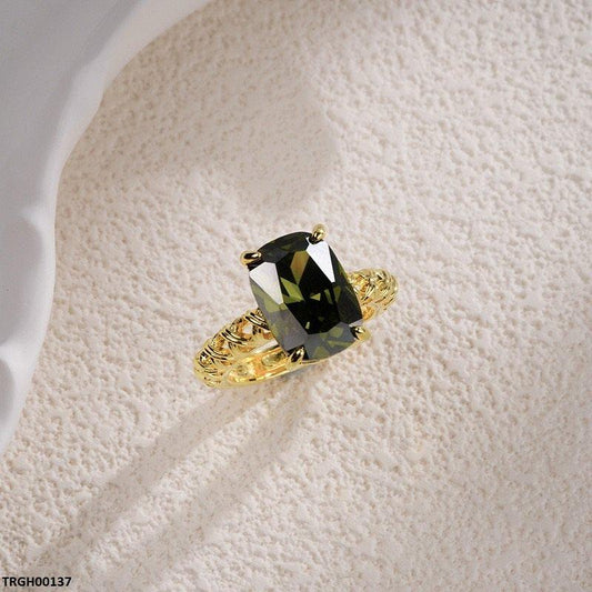 TRGH00137 KYC Rectangle ZIRCON Net Casting Ring - TRGH