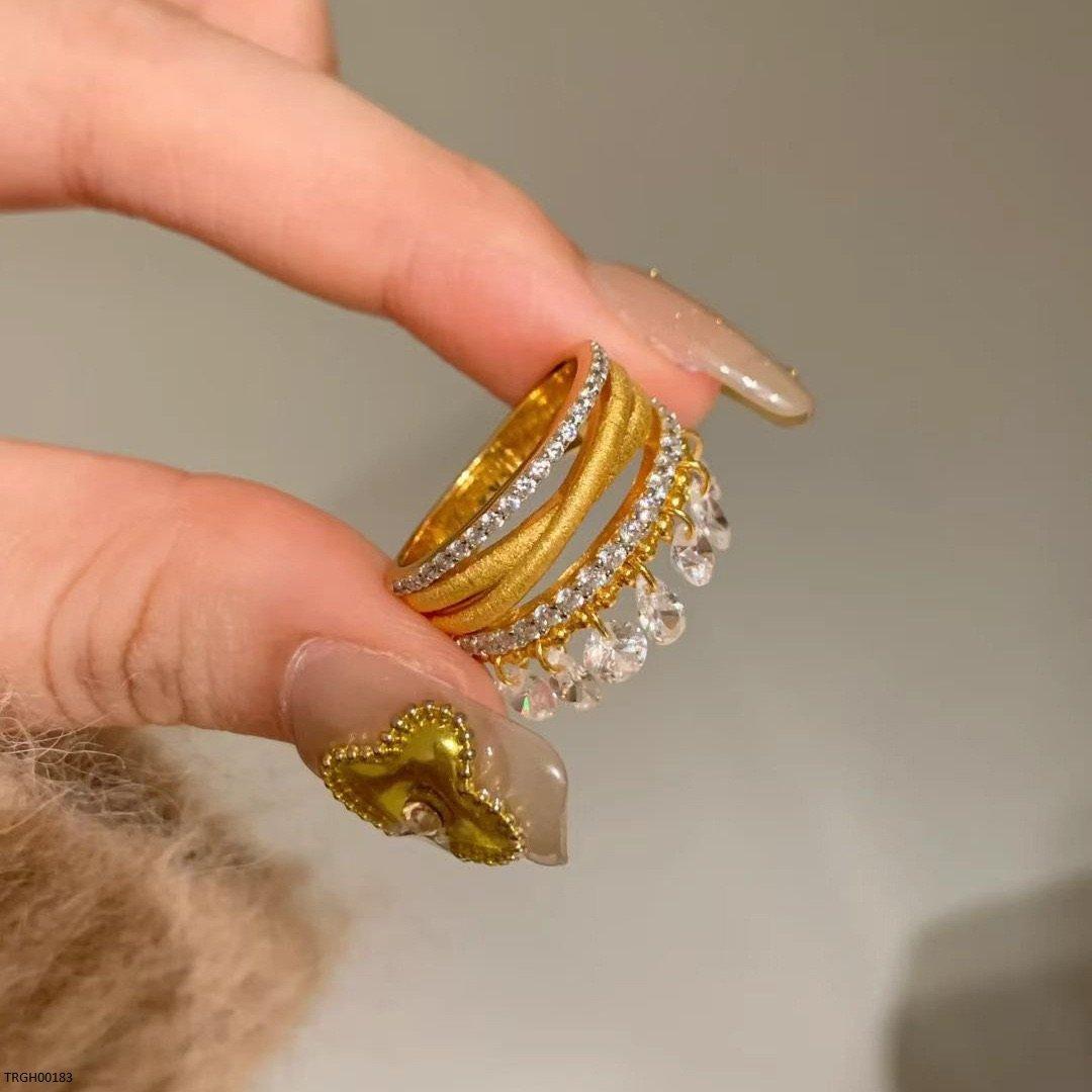 TRGH00183 GWH Tear Drop ZIRCON Adjustable Ring - TRGH