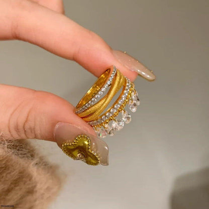 TRGH00183 GWH Tear Drop ZIRCON Adjustable Ring - TRGH
