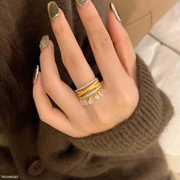 TRGH00183 GWH Tear Drop ZIRCON Adjustable Ring - TRGH