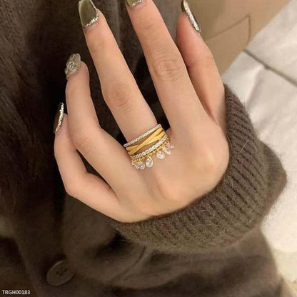 TRGH00183 GWH Tear Drop ZIRCON Adjustable Ring - TRGH