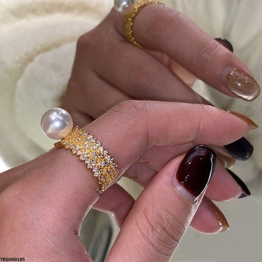TRGH00185 WNS Imp Pearl Round Ring Adjustable - TRGH