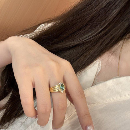 TRGH00222 CJD Oval Zircon Ring Adjustable - TRGH