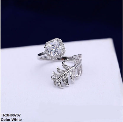 TRSH00737 CJD Leaf & Cushion Ring Adjustable