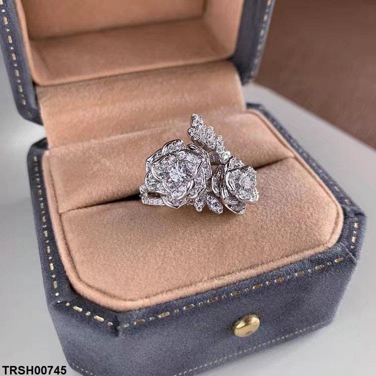TRSH00745 CJD Doube Flower Ring Adjustable - TRSH