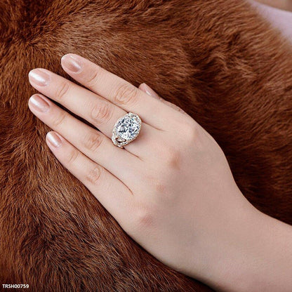 TRSH00759 CSH Elegant Leaf and Stone Ring - TRSH