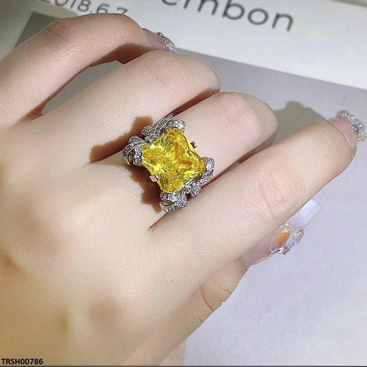 TRSH00786 KYC Imp Square ZIRCON Ring Adjustable - TRSH