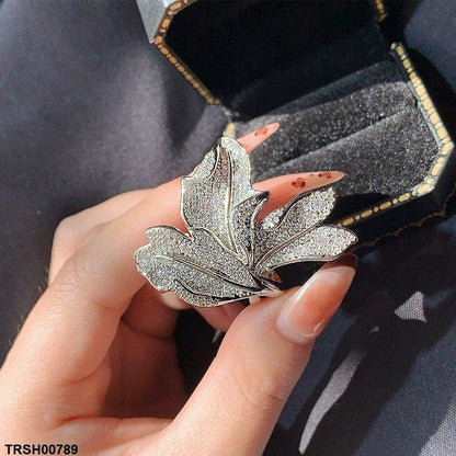 TRSH00789 KYC Imp Leaf ZIRCON Ring Adjustable - TRSH