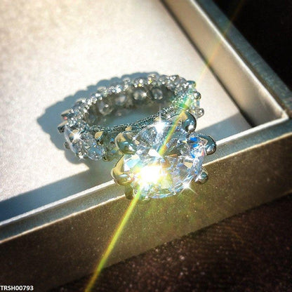 TRSH00793 KYC Imp Round Cathedral ZIRCON Ring - TRSH