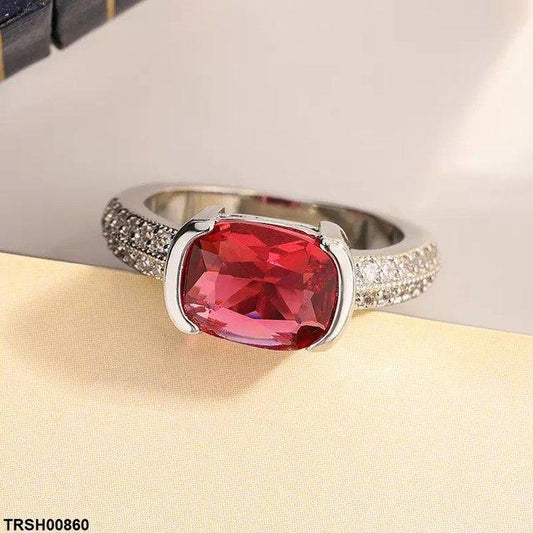 TRSH00860 KYC Oval Stone ZIRCON Ring - TRSH