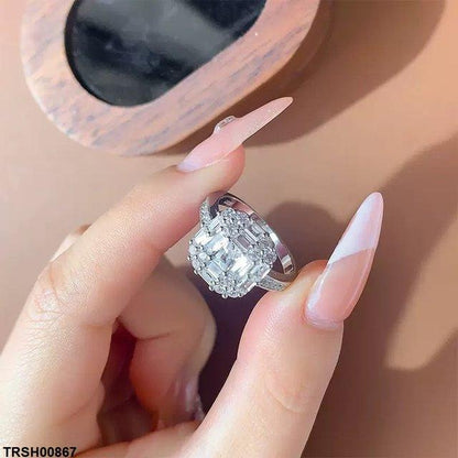 TRSH00867 KYC Square Stone ZIRCON Ring - TRSH