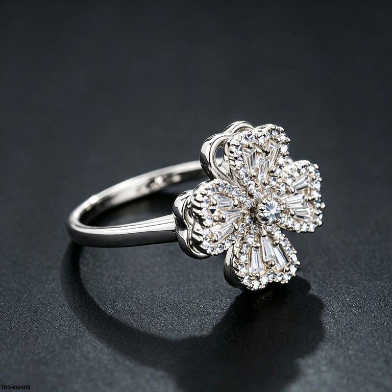 TRSH00908 BYJ Heart Zircon Spiner Ring - TRSH