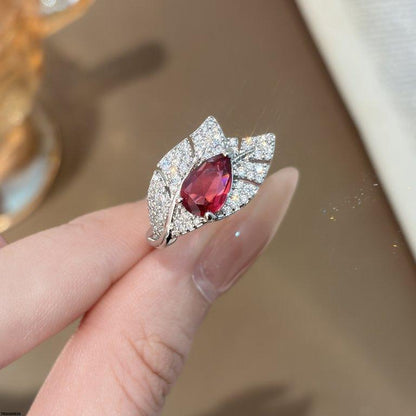 TRSH00926 CJD Tear Leaf Ring Adjustable - TRSH
