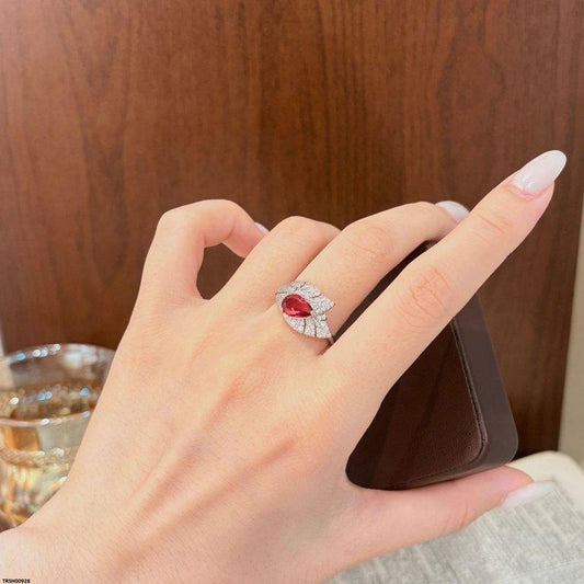 TRSH00926 CJD Tear Leaf Ring Adjustable - TRSH