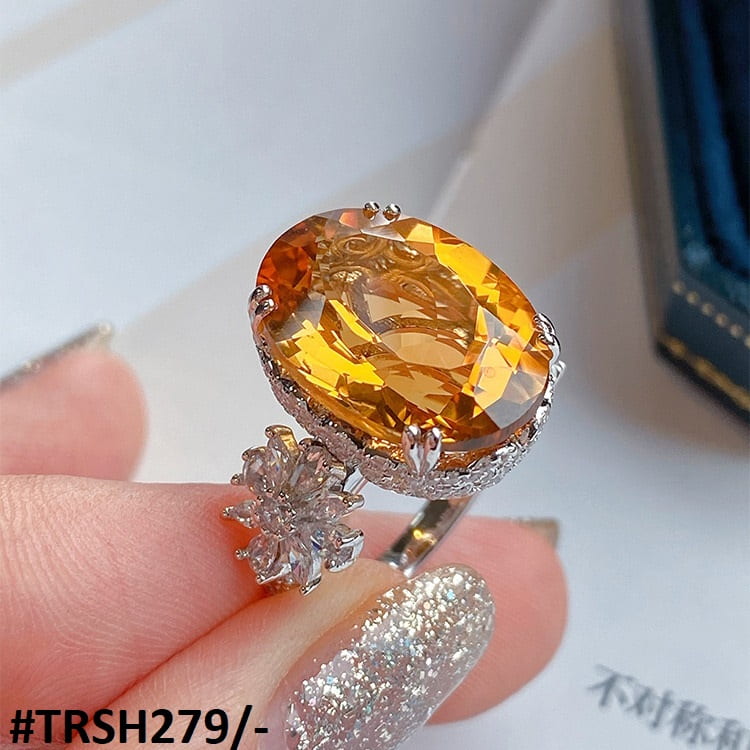 TRSH279 KRL Oval/Flower Adjustable Ring